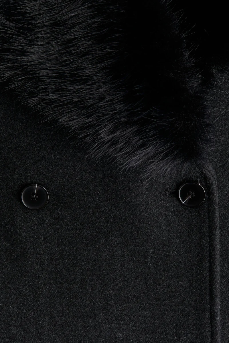 اتش اند ام معطف بصفين من الأزرار