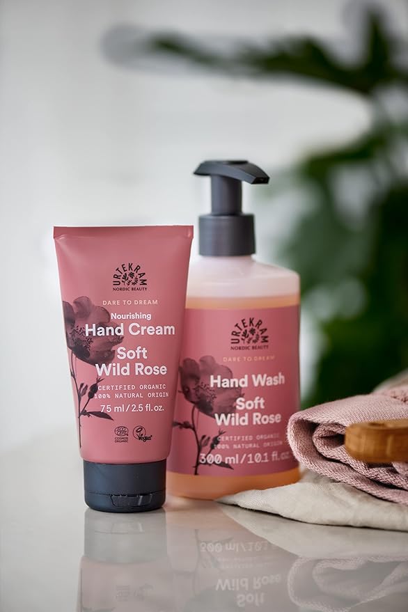 Urtekram Hand Wash Moisturizing Wild Rose 300 ml Vegan Organic Natural Origin - Image 3