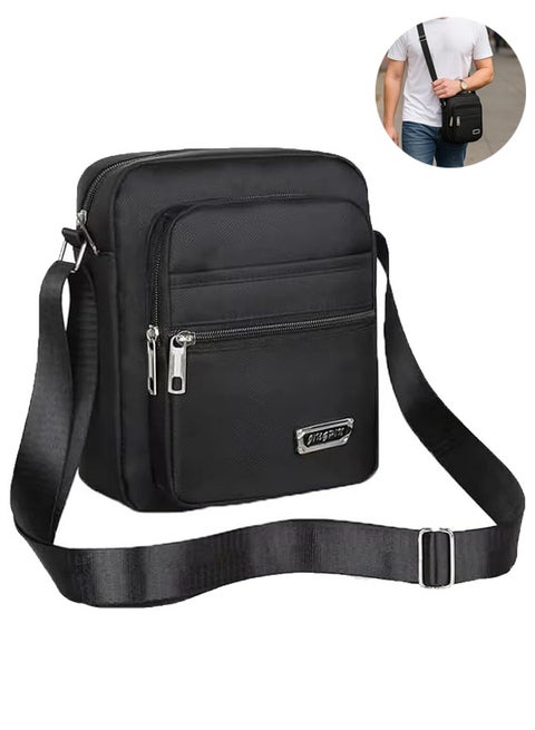 أكياس الجسم المتقاطع، كيس الجسم المتقاطع المضاد للماء للرجال، كيس الجسم المتقاطع للرجال للاستخدام في الهواء الطلق والأعمال (أسود)