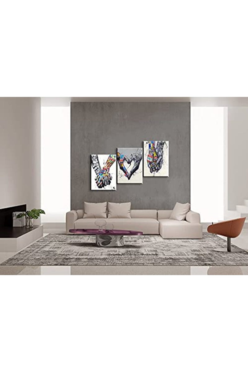 Mistyefly 3 Piece Graffiti Wall Art Bedroom Decor for Couples Pop Poster Colorful Street Canvas Living Room Ready to Hang (16''Wx24''Hx3PCS) - Image 4