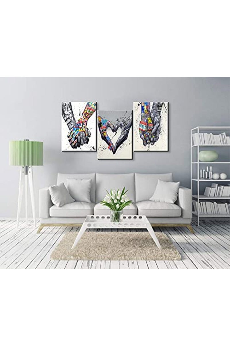 Mistyefly 3 Piece Graffiti Wall Art Bedroom Decor for Couples Pop Poster Colorful Street Canvas Living Room Ready to Hang (16''Wx24''Hx3PCS) - Image 3