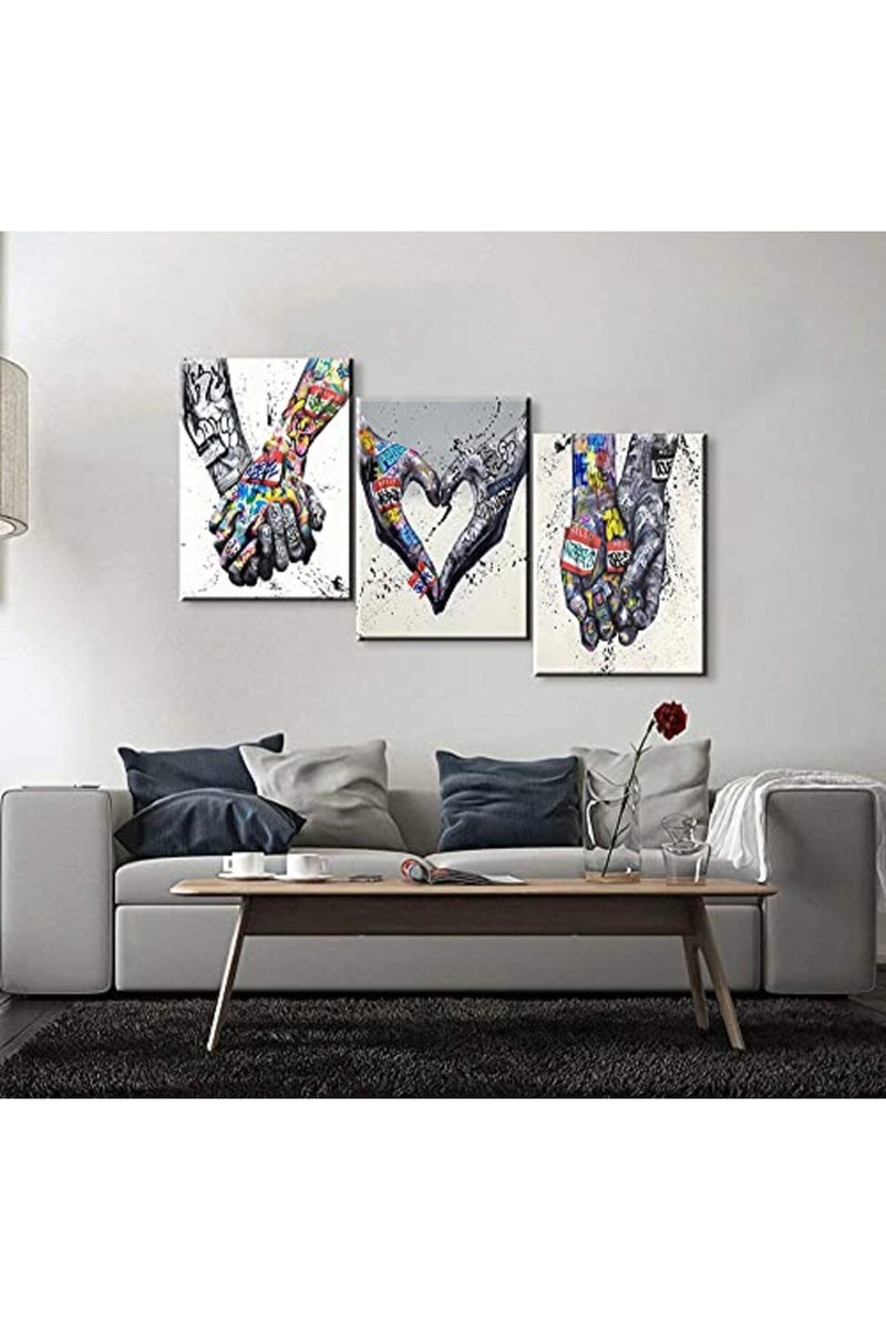Mistyefly 3 Piece Graffiti Wall Art Bedroom Decor for Couples Pop Poster Colorful Street Canvas Living Room Ready to Hang (16''Wx24''Hx3PCS) - Image 5