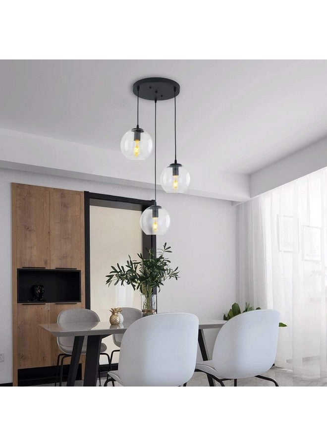 DarkVision Cluster of 3 Hanging Lights for Living Room, Hanging Lamps for Bedroom, Kitchen, Restaurant, Indoor Outdoor or Home Decoration, Metal Black (Cluster BLK Hanging, Without Bulb) - Image 5