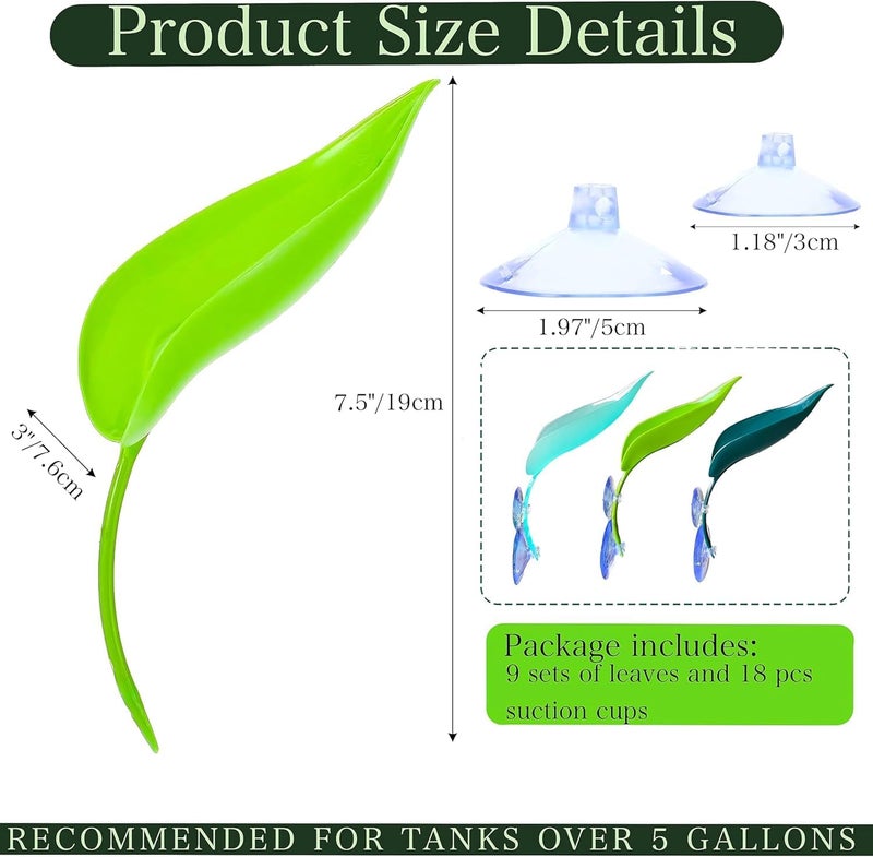 TTYGRHQ Reptile Basking Platform, 6-Pack Leaf Shape with Suction Cups, Mixed Color, 7.5 Inches - Image 2