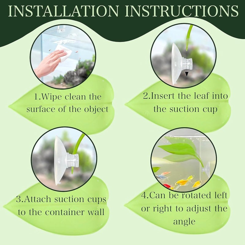 TTYGRHQ Reptile Basking Platform, 6-Pack Leaf Shape with Suction Cups, Mixed Color, 7.5 Inches - Image 3