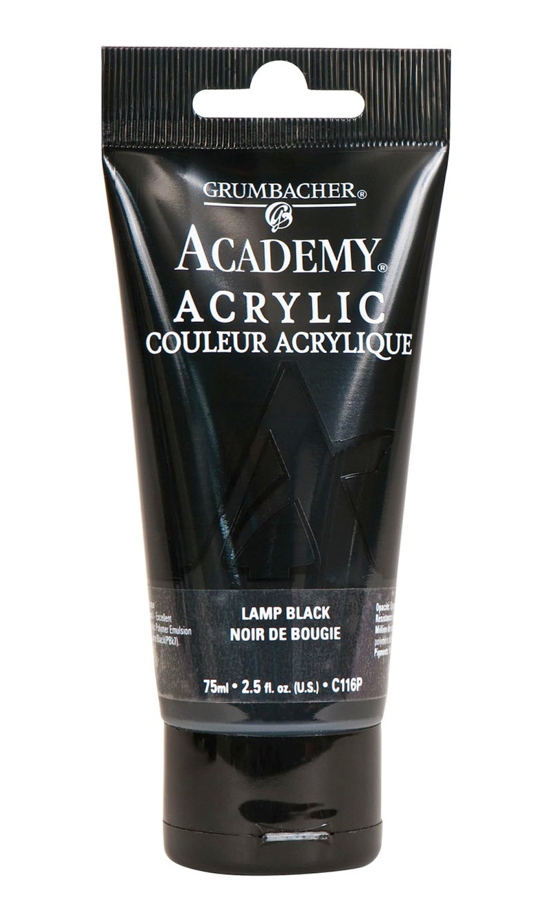 GRUMBACHER Academy Acrylic Paint Size 254 oz Lamp Black C116P