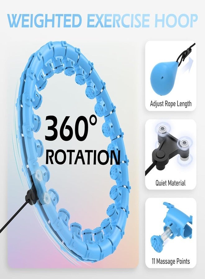Whixant 24 Knots Detachable Weighted Hula Hoop, Fitness Adult Exercise Ring for Man and Women, Smart Waist Noiseless Hula Hoop, Weighted Ball Infinity Hoop for Exercise and Fitness at Home - Image 2