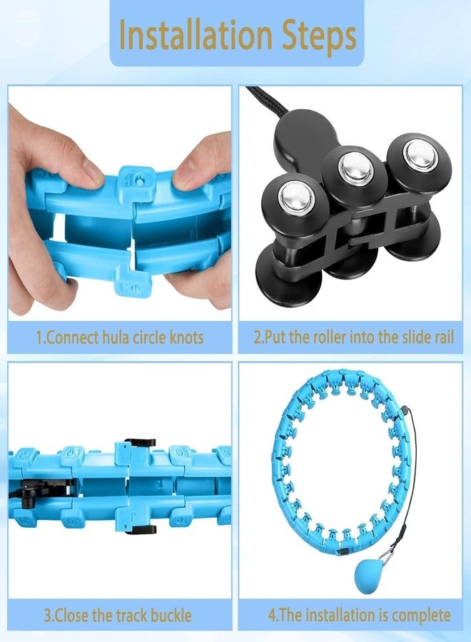 Whixant 24 Knots Detachable Weighted Hula Hoop, Fitness Adult Exercise Ring for Man and Women, Smart Waist Noiseless Hula Hoop, Weighted Ball Infinity Hoop for Exercise and Fitness at Home - Image 3