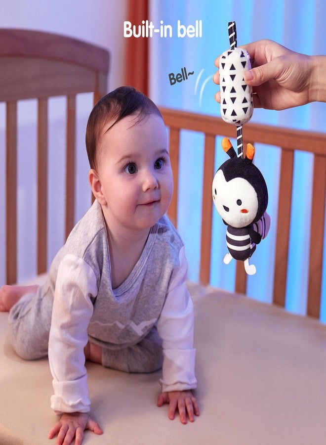 TUMAMA Black and White Baby Toys for 3 6 9 12 Months,Plush Hanging Rattles,Newborn Stroller Toys for Boys and Girls,4 Pack - Image 5