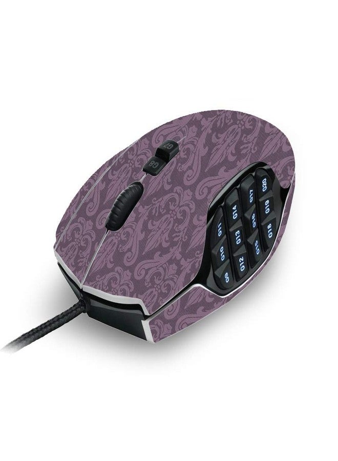 MIGHTY SKINS MightySkins Skin Compatible with Logitech G600 MMO Gaming Mouse - Plum Damask | Protective, Durable, and Unique Vinyl Decal wrap Cover | Easy to Apply, Remove, and Change Styles | Made in The USA - Image 1