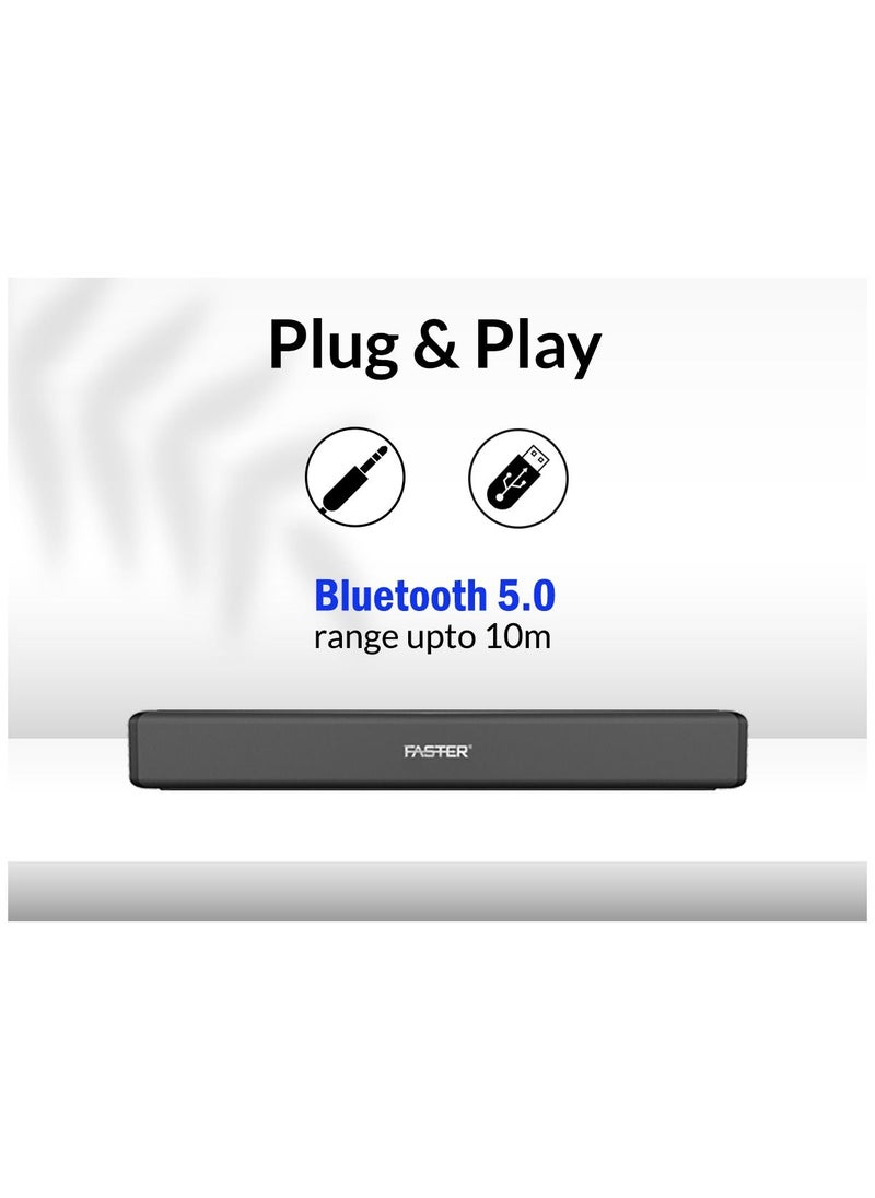 Faster - FASTER XB3000 2.0CH Bluetooth SoundBar 30w with Optical Connectivity - Image 1