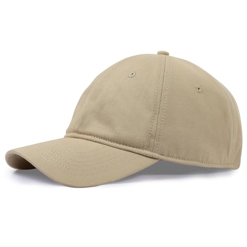 Ztl Oversize XL XXL Baseball Cap for Men Big Heads, Large Cotton Baseball Hat, Unstructured Plain Dad Cap Adjustable 23.5"-26" Khaki - Image 1