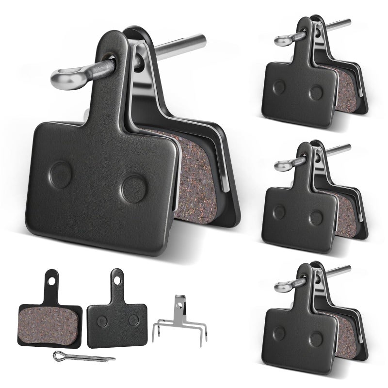 SkyStage 4 Pairs Bike Brake Pads, Disc Brake Pads (Resin,Semi-Metallic) for Mountain Bike Disc Brakes, Bicycle Brake Pads Compatible with TRP Tektro Shimano Deore Br Ebike Brake Pads (4 Pairs-Black) - Image 1