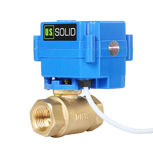 U.S. Solid 1/2" Motorized Ball Valve - Brass Ball Valve with Full Port, 9-24V DC, 2 Wire Reverse Polarity, Normally Closed - Image 2