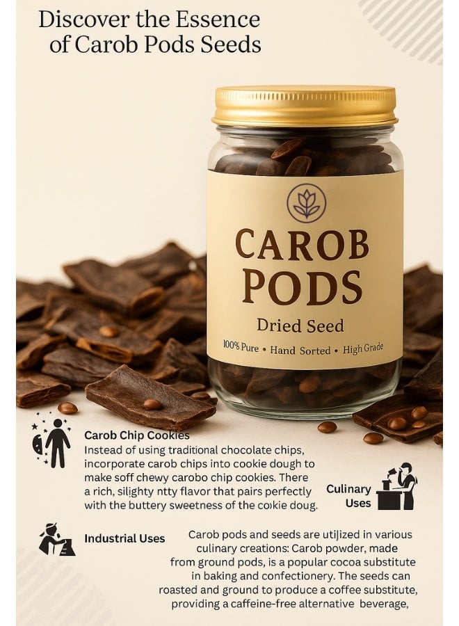 زهر قرون خروب الزهر - بذور مجففة فاخرة | نقية ١٠٠٪، مصنّعة يدويًا، ومُستخرجة من مصادر طبيعية | بديل الكاكاو - Image 5