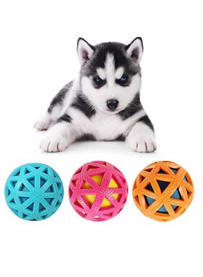 كرة مضغ تفاعلية للحيوانات الأليفة، مصنوعة من المطاط الطبيعي تصدر أصواتًا صريرية، للكلاب والجراء والقطط (اللون حسب التوافر) - عبوة من قطعتين - Image 1