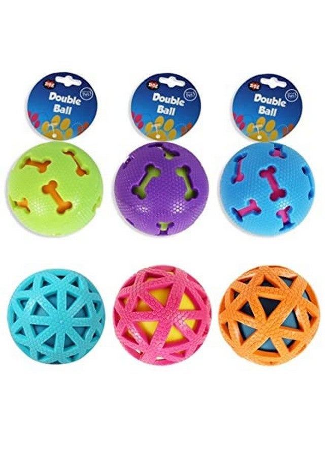 كرة مضغ تفاعلية للحيوانات الأليفة، مصنوعة من المطاط الطبيعي تصدر أصواتًا صريرية، للكلاب والجراء والقطط (اللون حسب التوافر) - عبوة من قطعتين - Image 3