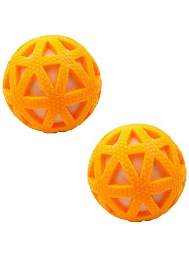 كرة مضغ تفاعلية للحيوانات الأليفة، مصنوعة من المطاط الطبيعي تصدر أصواتًا صريرية، للكلاب والجراء والقطط (اللون حسب التوافر) - عبوة من قطعتين - Image 2