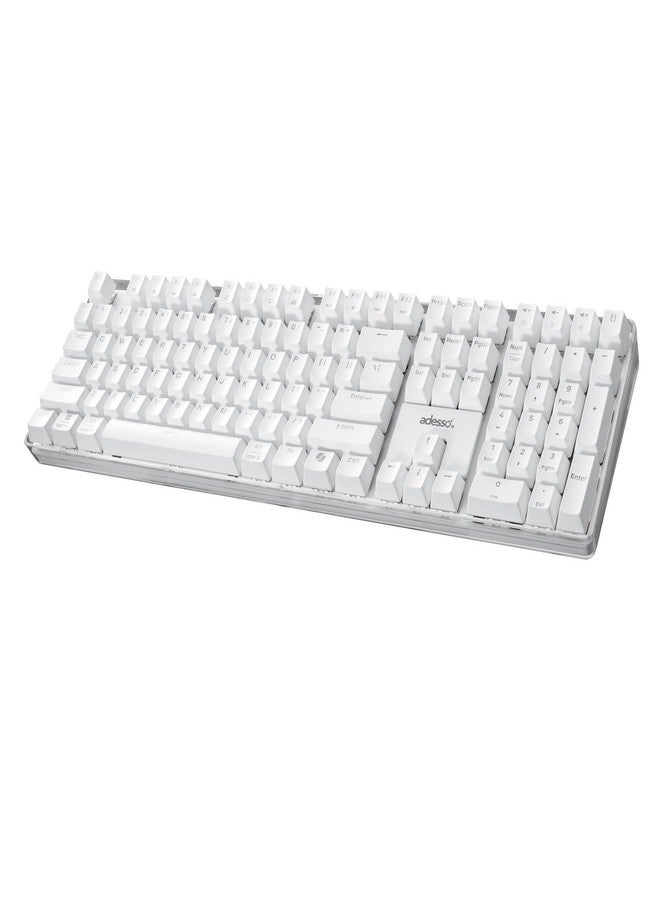 Adesso AKB-680UW Mechanical Keyboard with Copilot AI Hotkey - Brown Switch, Multi-OS Compatible | Enhanced Productivity with Tactile and Quiet Feel and Multimedia Keys, White - Image 1
