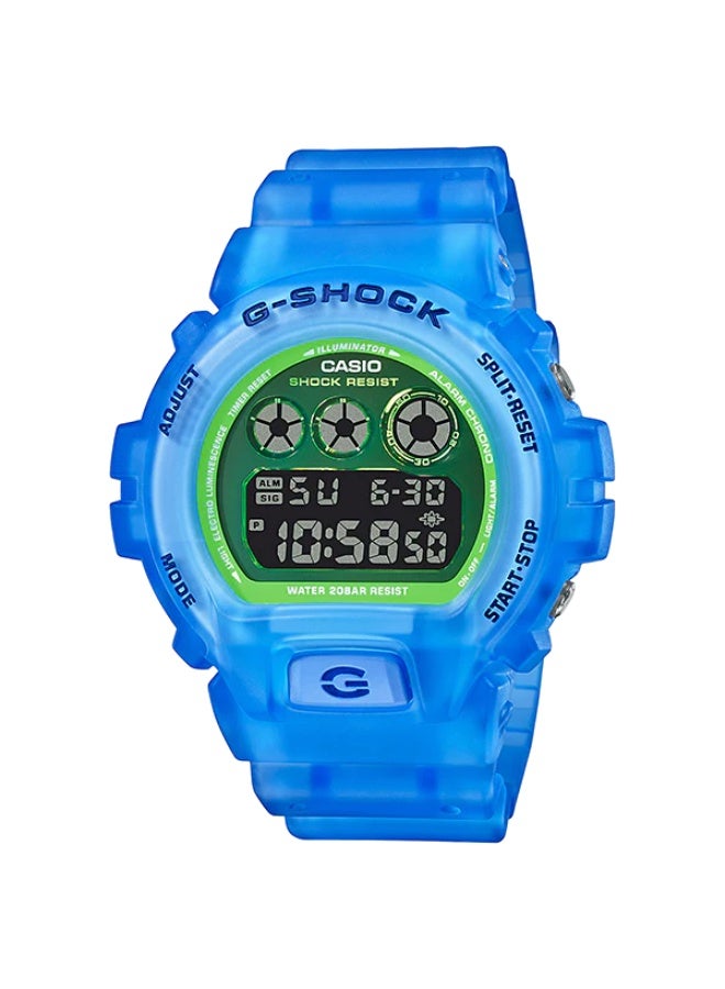 G-SHOCK Digital Watch DW‑6900LS‑2, 50.0 mm Blue Transparent Resin Case & Band, Shock‑Resistant, 200 M WR - Image 1