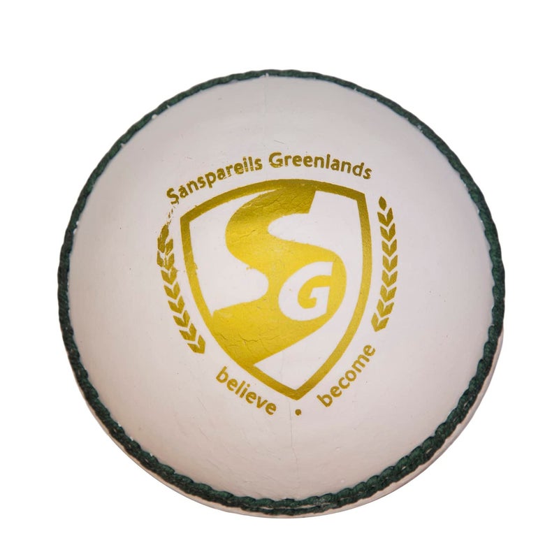 SG Shield 30 White Cricket Leather Ball - Image 3