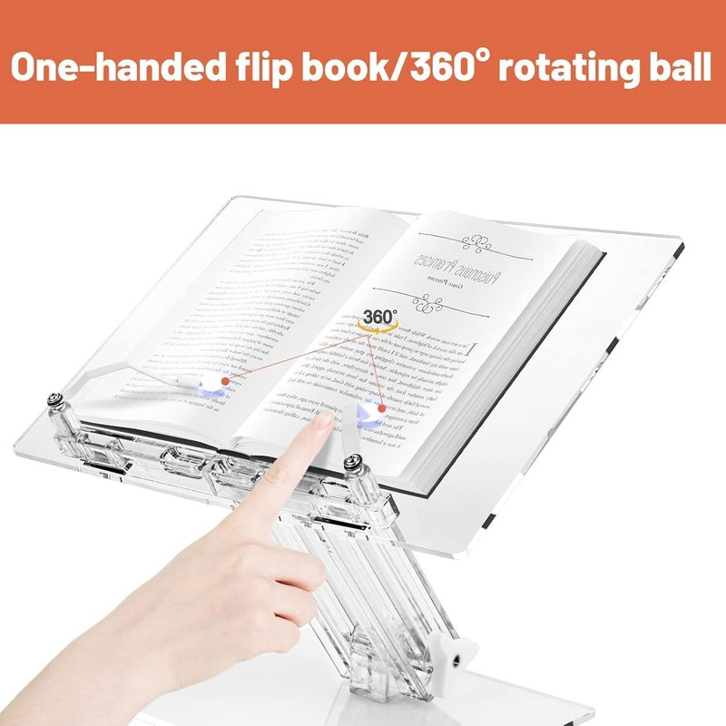 KASTWAVE Acrylic Laptop Stand For Desk, Book Stand, Clear Laptop Riser Adjustable Height, Foldable Portable Adjustable Laptop Stand Compatible With 10 To 21 Inches Laptops And Macbook (Transparent) - Image 5