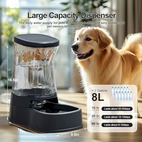 Gardner Pet Automatic Dog Water Dispenser Gravity Stainless Steel Water Waterer Feeder 100 BPAFree Large Capacity Water Feeding Bowls for Medium LargeSized DogsCats Other Pets 21 Gallons - Image 3
