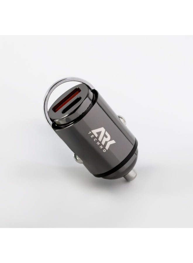 ARKTechno 48W PD Mini Fast Car Charger (CF48001) - Dual Port (USB-C Power Delivery & USB-A) - Rapid Charging Adapter for iPhone, Samsung Galaxy, iPad, and Tablets - Compact Design - Image 3
