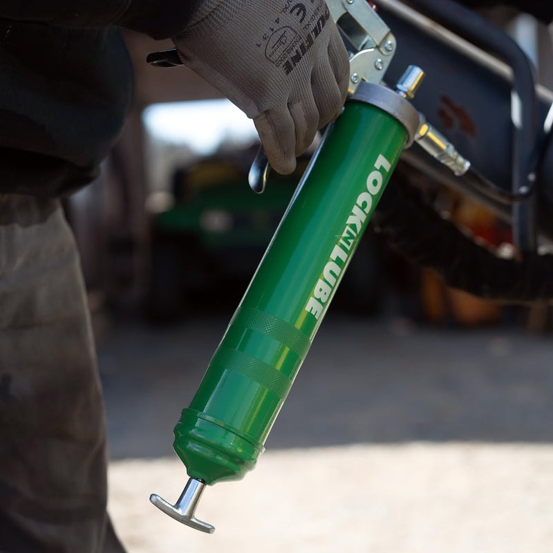 LockNLube Heavy-Duty Pistol Grip Grease Gun. Includes our patented LockNLubeÂ® Grease Coupler (Locks On, Stays On, Won't Leak!) plus a high-quality 20" hose and in-line hose swivel - Image 5