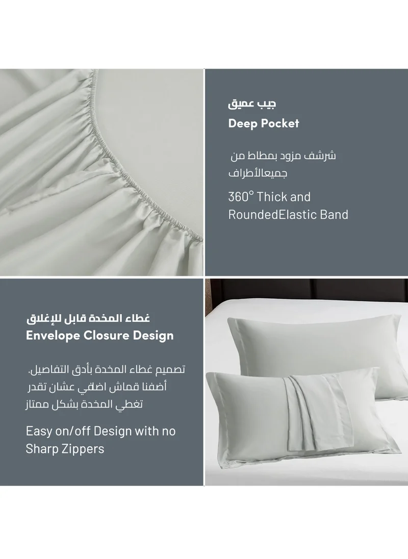 Donetella Bedding Fitted Sheet 3-Pcs King Size Solid Bed Sheet Set Fits(180x200CM) With Pillowcases And 35 CM Extra Deep Brushed Microfiber Bed Sheet,Ansonia
