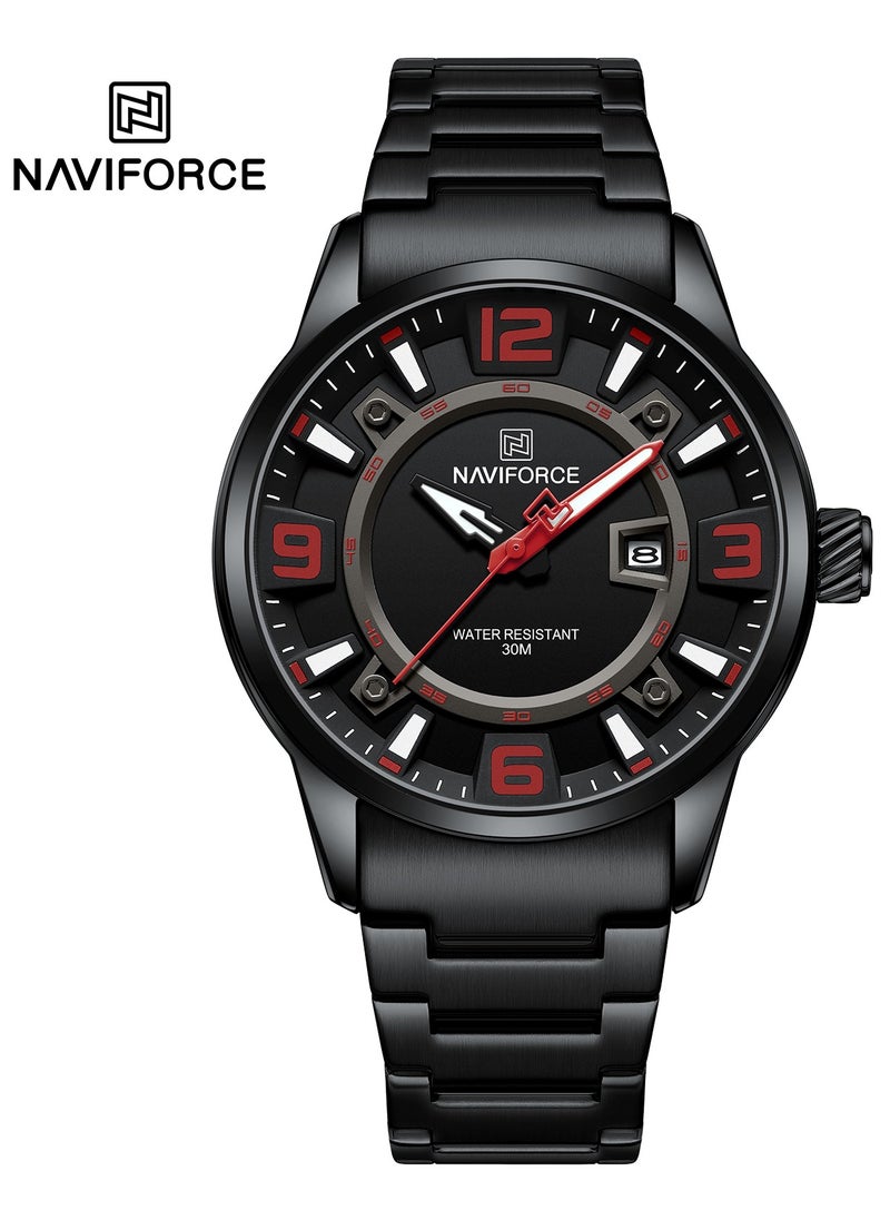 NAVIFORCE Elegant Stainless Steel Analog Wrist Watch for Men with Date Display Water Resistant Stylish Business and Casual Timepiece Durable Bracelet Comfortable Wear  - Image 1