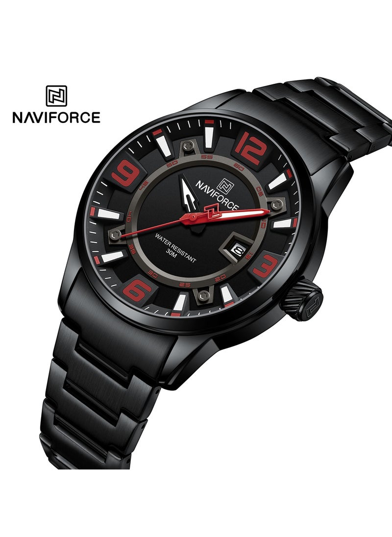 NAVIFORCE Elegant Stainless Steel Analog Wrist Watch for Men with Date Display Water Resistant Stylish Business and Casual Timepiece Durable Bracelet Comfortable Wear  - Image 2