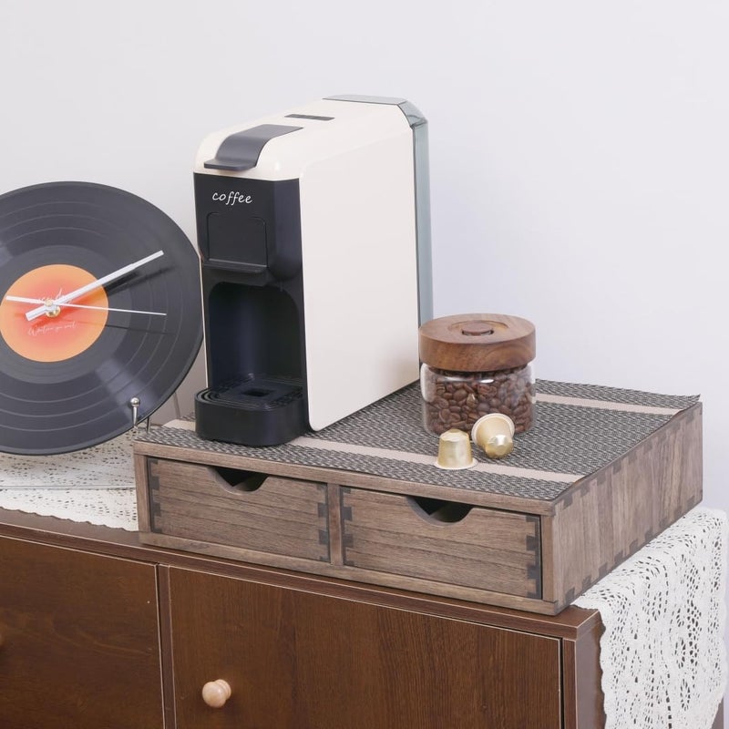 DDYURI Coffee Pods Storage Drawer Holder for Capsules - Multi Functional Desk Organizer Drawers For K cups Coffee Maker Brew - Kitchen Mini Wooden Box Chest Sideboard Counter Organization CF1D2C Dark - Image 5