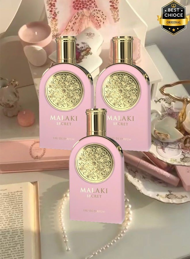 Sahari 3 Pieces Malaki Secret Pink Perfume 100ml EDP - Image 1