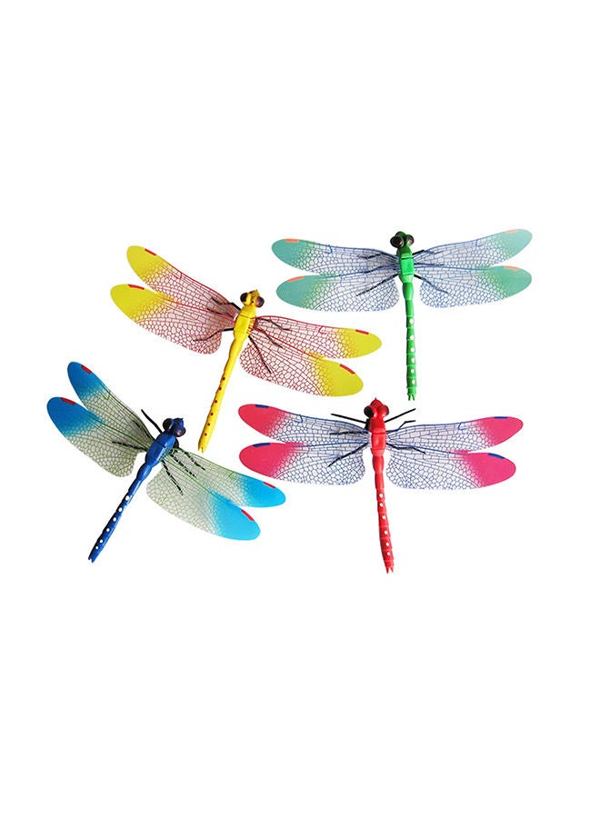 NIBEMINENT 4-Piece Dragonfly Shape Refrigerator Sticker Multicolor - Image 1