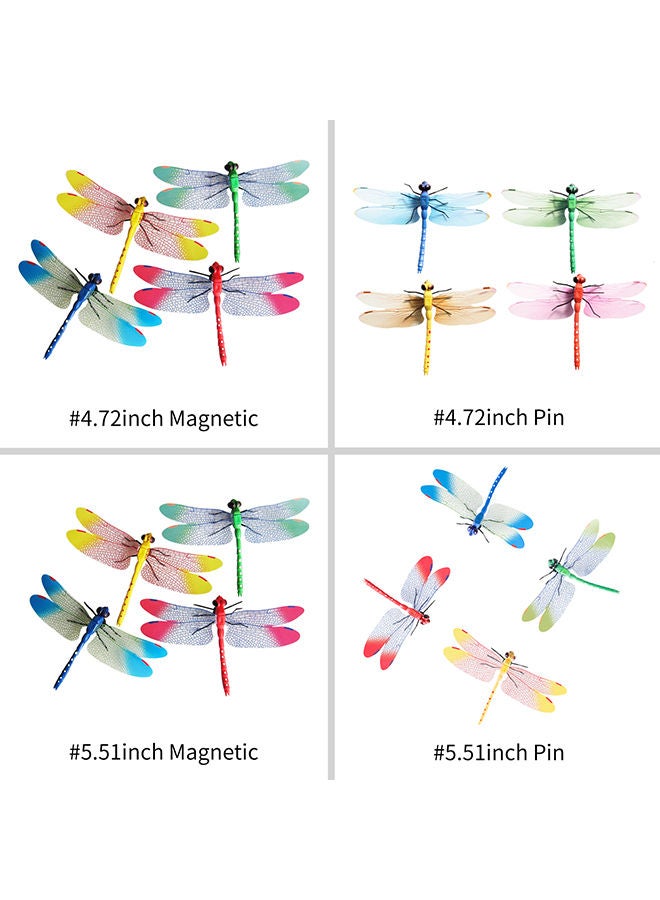 NIBEMINENT 4-Piece Dragonfly Shape Refrigerator Sticker Multicolor - Image 2