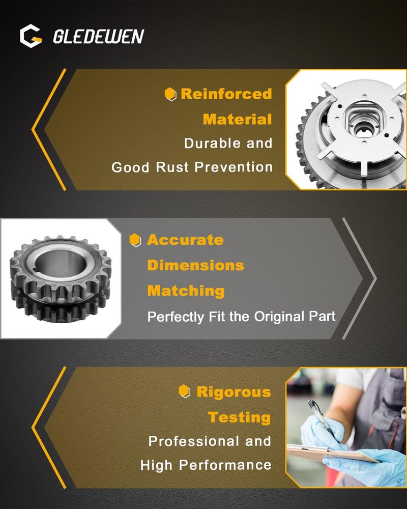 Gledewen Timing Chain Kit 5.4 L, 2004-2011 Ford Expedition F-150 F-250 F-350 Super Duty, Lincoln Mark Lt Navigator, with Oil/Water Pump Timing Belt Tools, 5.4L V8 3-Valve Engine, 5L3Z-6268-A, 3R2Z6A257DA - Image 4