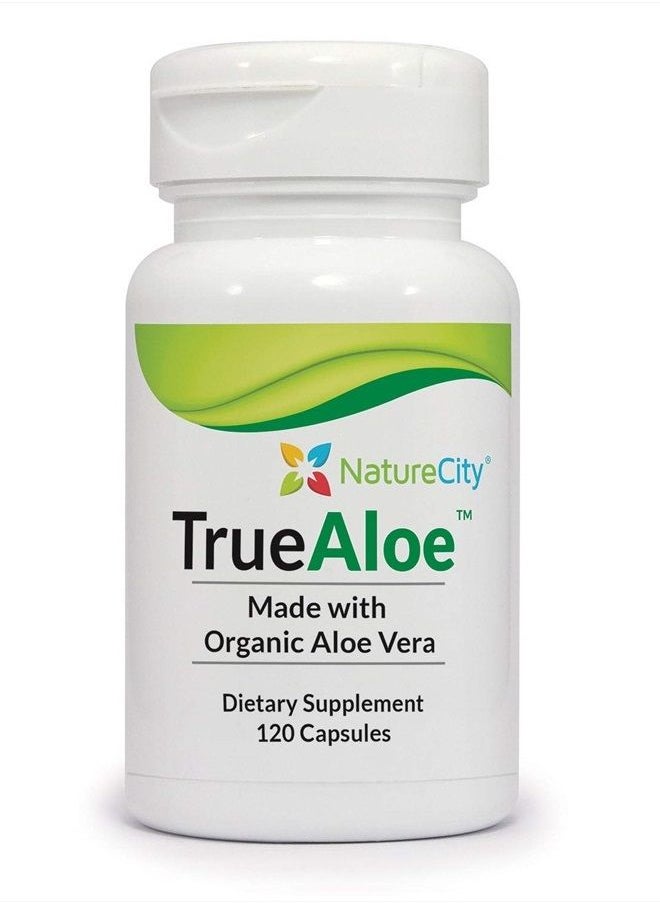 NatureCity - True-Aloe 40,000mg Gel Equivalent Per Capsule – Made with Organic Aloe Vera (120 Capsules) - Image 1