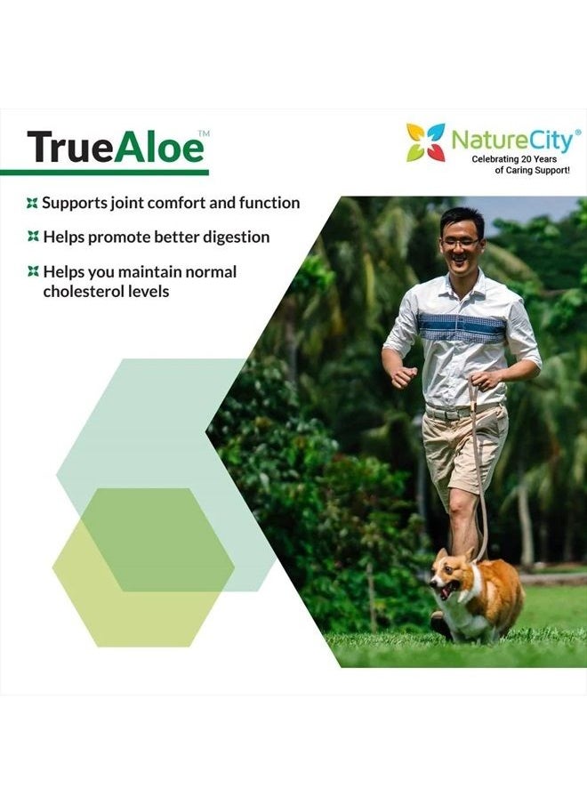 NatureCity - True-Aloe 40,000mg Gel Equivalent Per Capsule – Made with Organic Aloe Vera (120 Capsules) - Image 1
