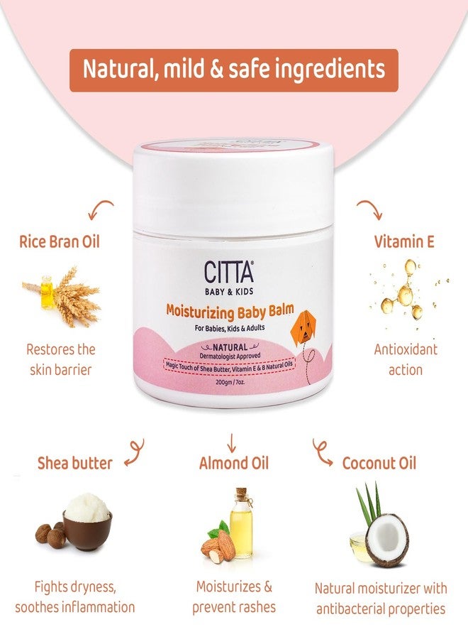 CITTA Moisturizing Baby Balm for Face and Body For Babies, Kids and Adults With 8 Natural Oils, Shea Butter & Vitamin E| Natural Body Moisturizer for Dry & Sensitive Skin | 200 g - Image 3