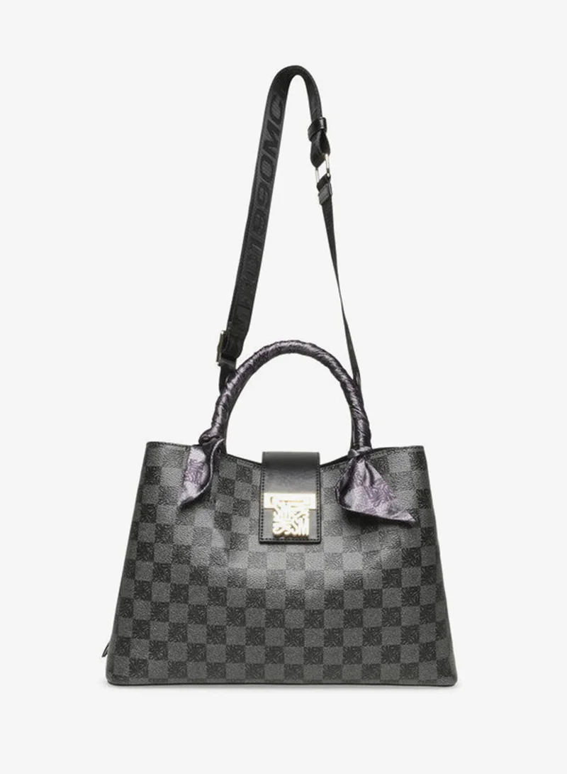 Bmisha-l Black & Gold Women's Satchel Bag