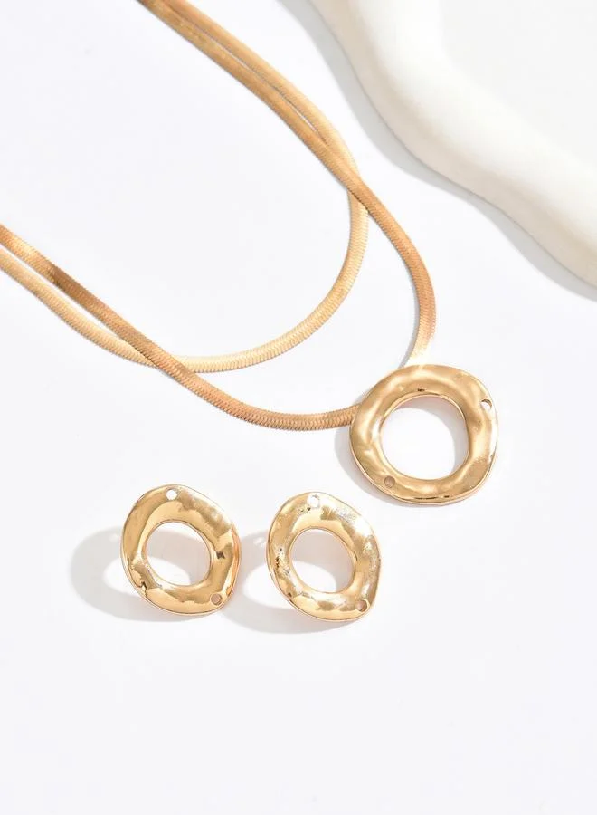 Take Two  Gold Layered Necklace and Earrings Set for Women | Best Price UAE