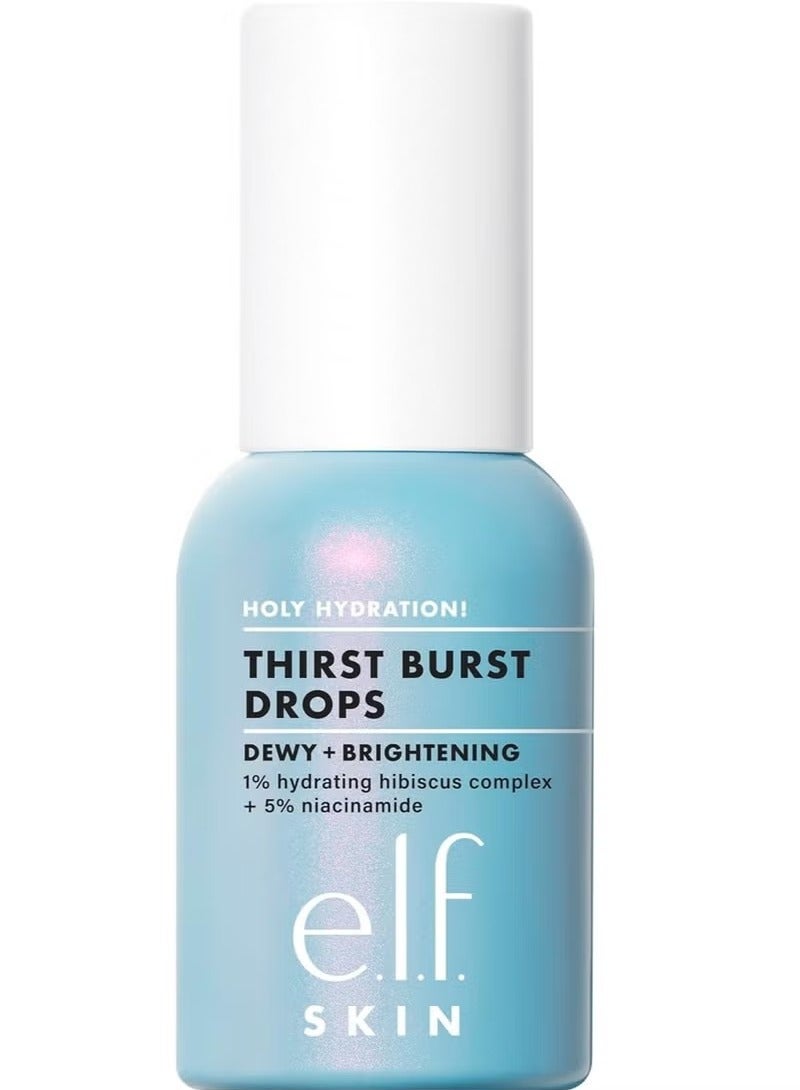 elf Thirst Burst Drops, Gel Serum Drops, Dewy+Brightening, with 1% Hyaluronic Acid & 5% Niacinamide - 30ml - Image 1