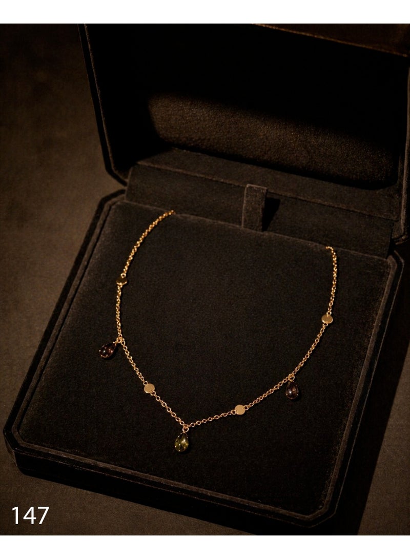 3Diamonds Gold Plated Drop Bead Necklace for Women - Image 2