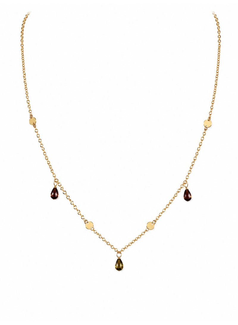 3Diamonds Gold Plated Drop Bead Necklace for Women - Image 5