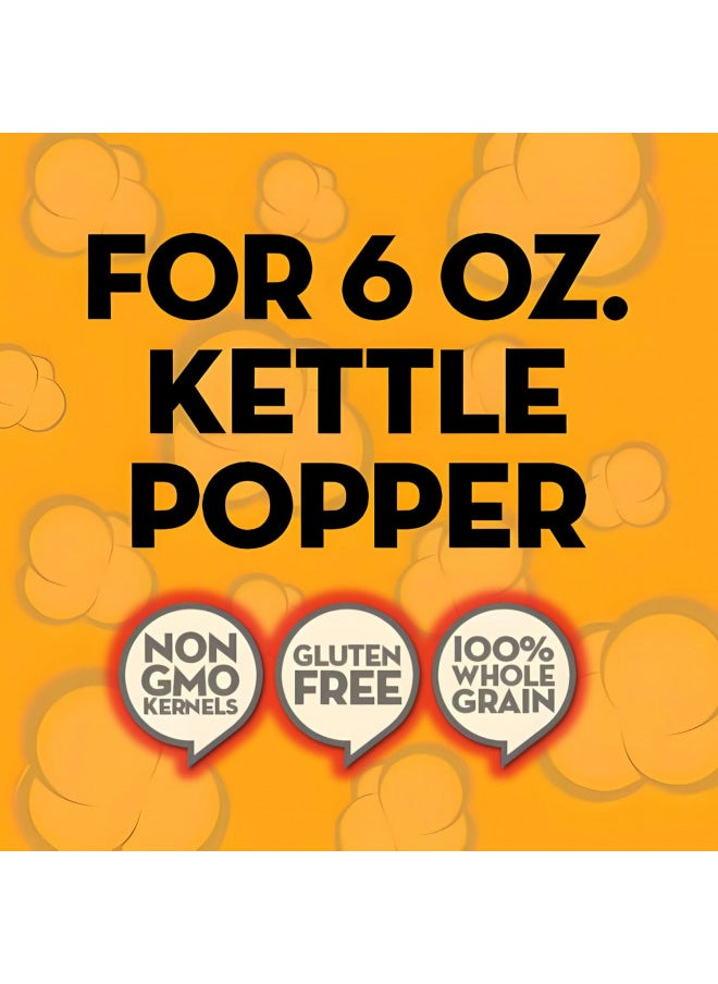 JOLLY TIME All in One Popcorn Kit, Portion Packets with Kernels, Oil and Salt for Movie Theater or Air Popper Machines (24 pack, 6oz Kettle)