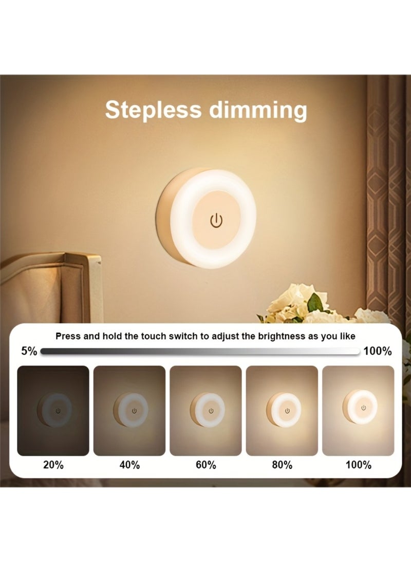 سِيمِير مصباح ليلي LED قابل للتعديل، مصباح LED بجانب السرير، 3 أوضاع للألوان (أبيض، دافئ، بارد)، يتم التحكم فيه باللمس، حامل حائطي مغناطيسي للاستخدام الداخلي (غرفة نوم الأطفال، الممر، المطبخ، غرفة النوم، خزانة الأحذية)، بطارية ليثيوم قابلة لإعادة الشحن، إضاءة داخلية | مصباح حائطي عصري | سطوع قابل للتعديل، مصباح ليلي - Image 4