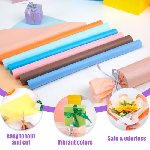 Shindel 120 Sheets Tissue Paper, 20x14 Inch Gift Wrapping Paper Bulk for DIY Crafts Gift Box Wrapping 20 Colors - Image 2