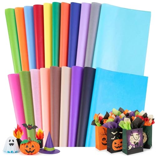 Shindel 120 Sheets Tissue Paper, 20x14 Inch Gift Wrapping Paper Bulk for DIY Crafts Gift Box Wrapping 20 Colors - Image 1