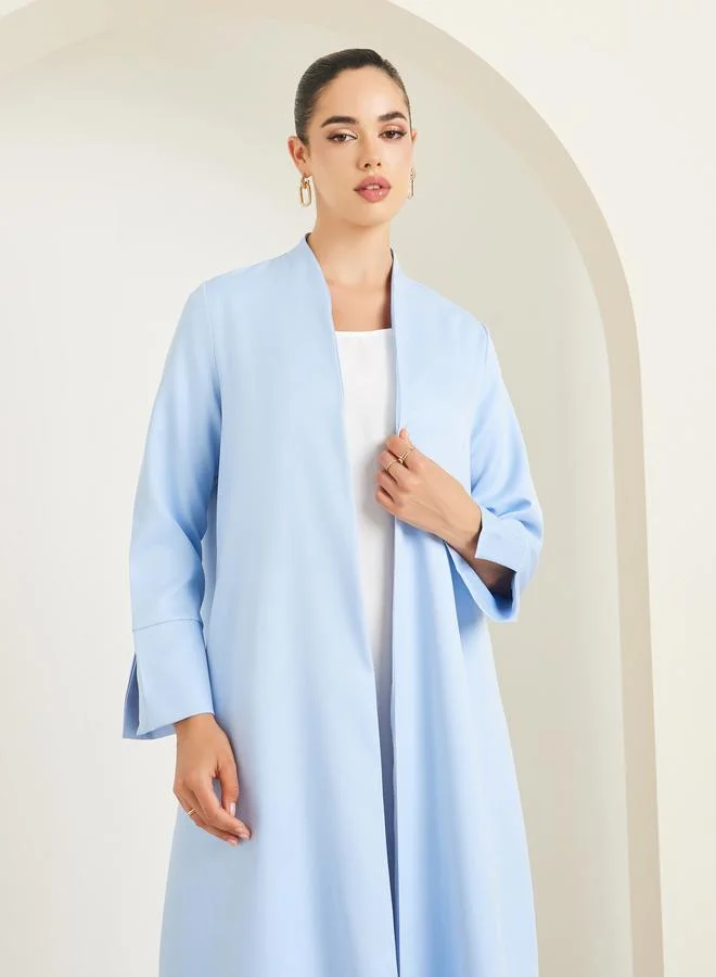 Amirah Women Light Blue Open Front Abaya